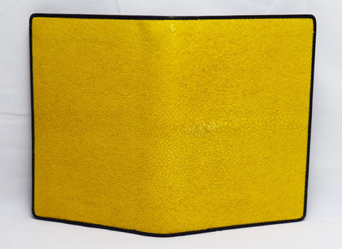 Genuine stingray passport cover color: 'bright yellow'