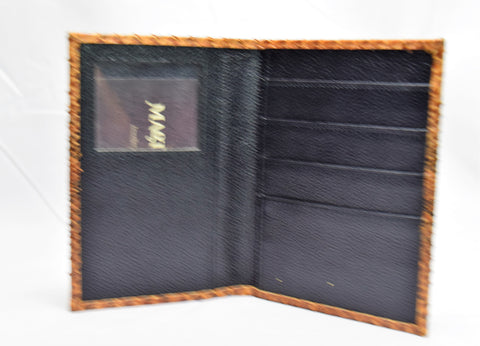 Genuine snake skin passport cover color 'dark brown'