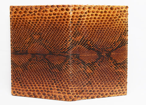 Genuine snake skin passport cover color 'dark brown'