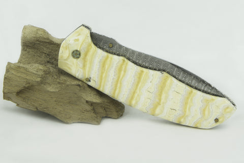 “MAMMOTH TOOTH” knife with Damascus blade