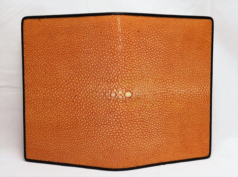 Genuine stingray passport cover color: 'bright orange'