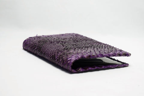 Genuine snake skin passport cover color: 'deep purple'