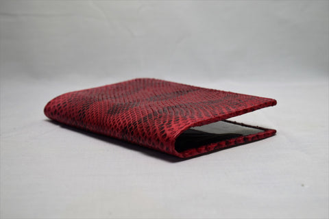 Genuine snake skin passport cover color:'deep red'