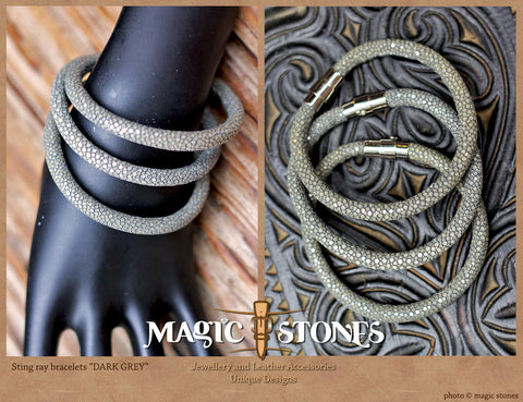 STINGRAY BRACELET "dark grey" color with magnetic catch