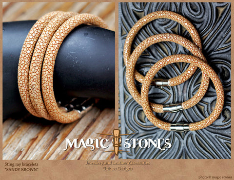 STINGRAY BRACELET "sandy brown" color with magnetic catch