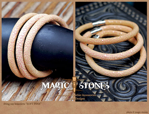STINGRAY BRACELET "soft pink" color with magnetic catch