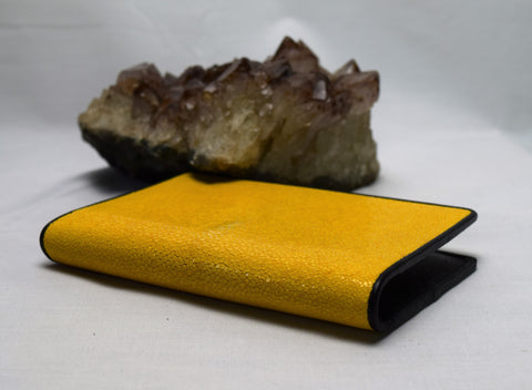 Genuine stingray passport cover color: 'bright yellow'